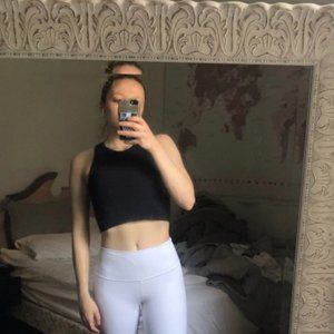 Athleta Navy Blue Crop Top Sports Bra Size S